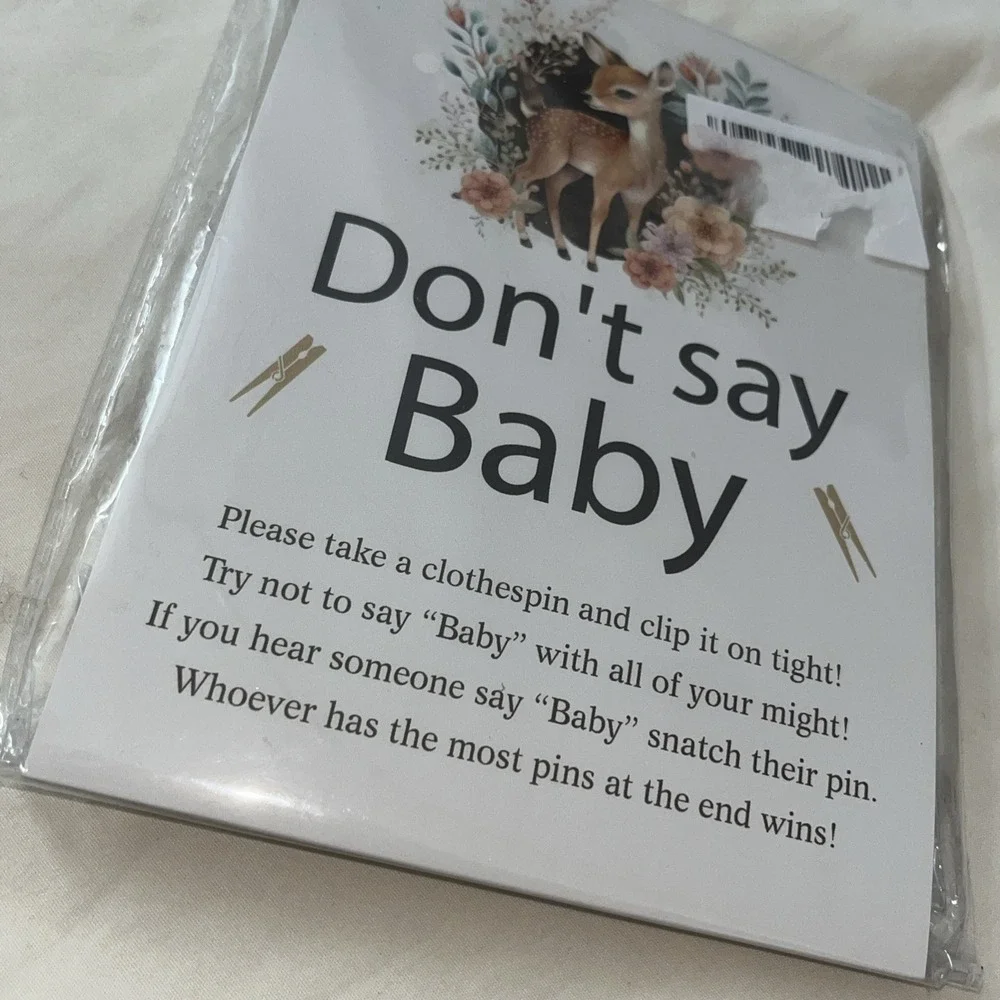 Brand New Pregnant Game Cute Baby Clothespin Don't Say Baby Game For Baby Shower